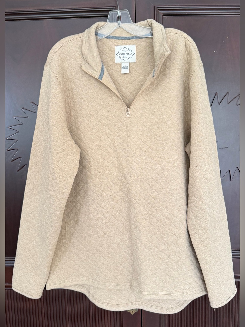 St. John's Bay Women's Oversized Quilted Half-Zip Pullover Size L